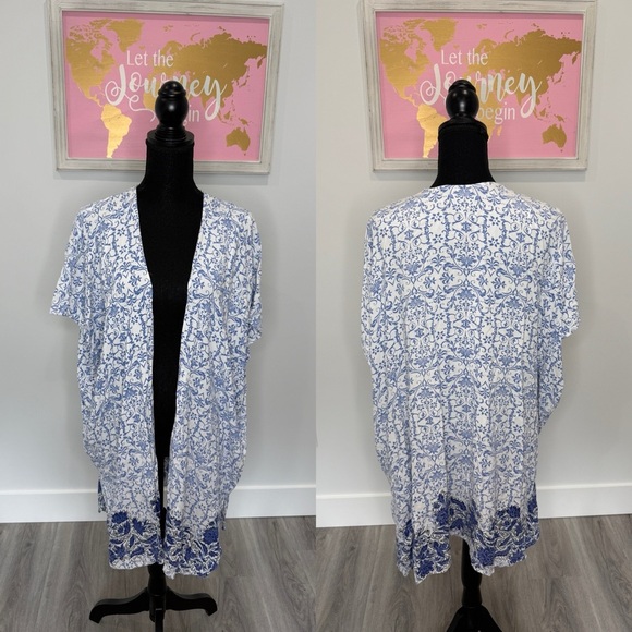 Angie Blue and White Lightweight Cardigan (S) - Picture 1 of 6